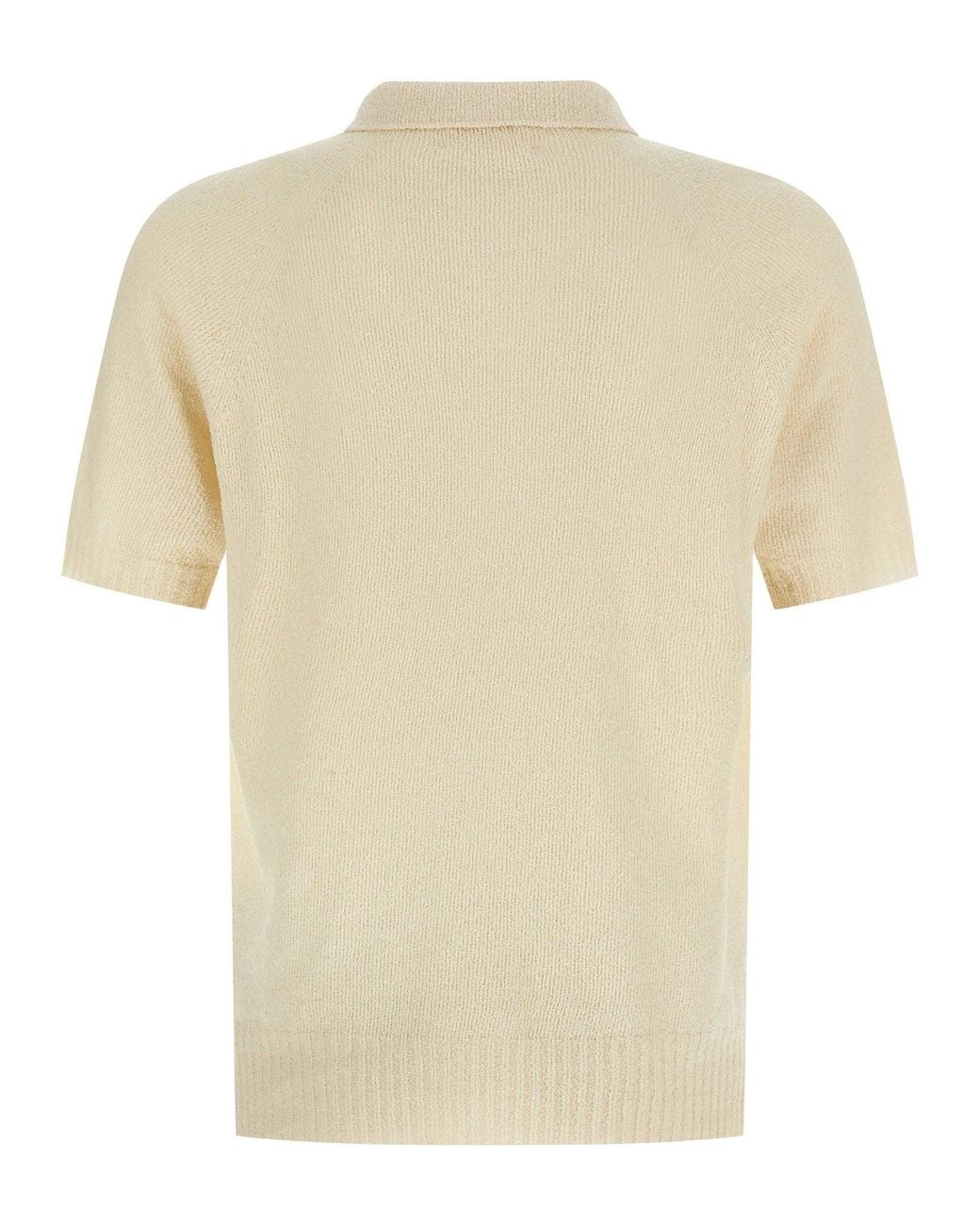 Ma'ry'ya Natural Cotton-Blend Spongy Polo Shirt