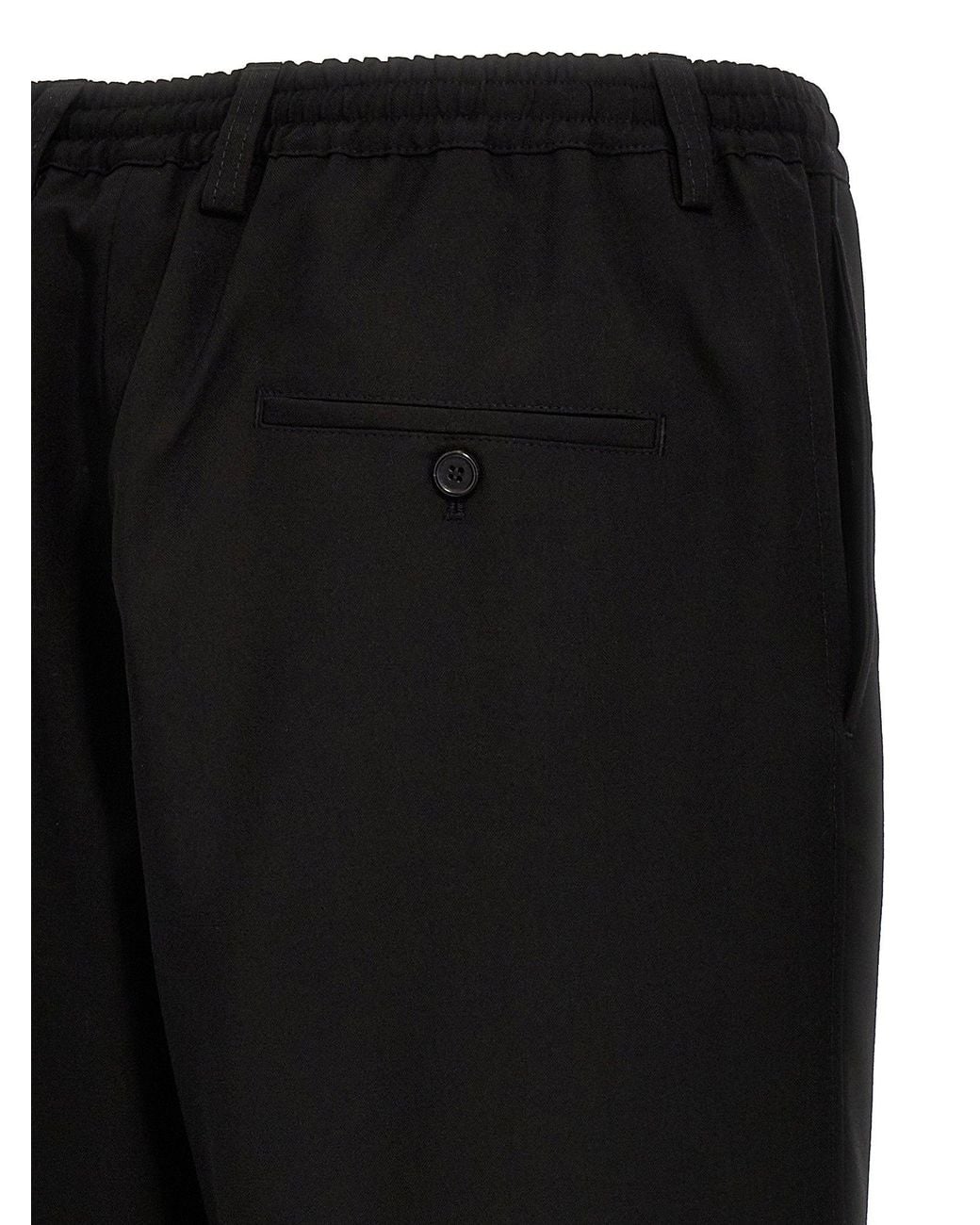 Marni Black Tropical Wool Cropped Trousers