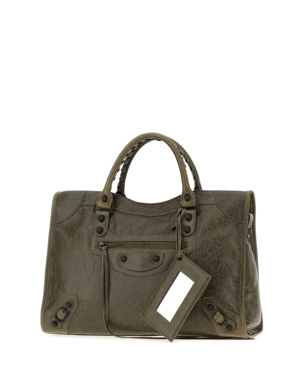 Balenciaga Brown Balenciaga Lambskin Leather Top Handle Bag