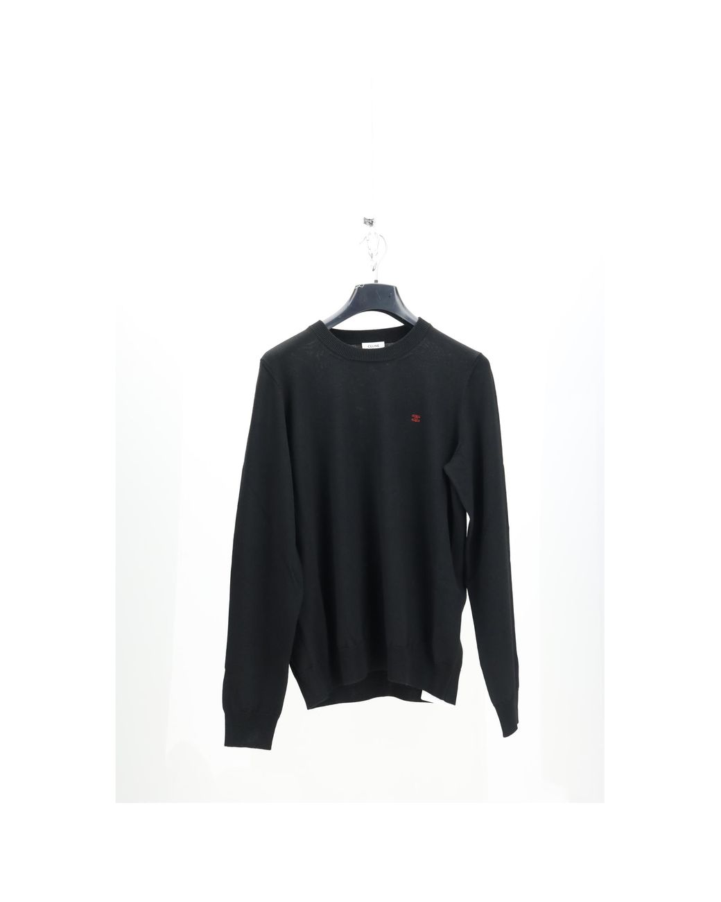 Céline Black Crewneck Wool Sweater Fleece (Ovis Aries) for men