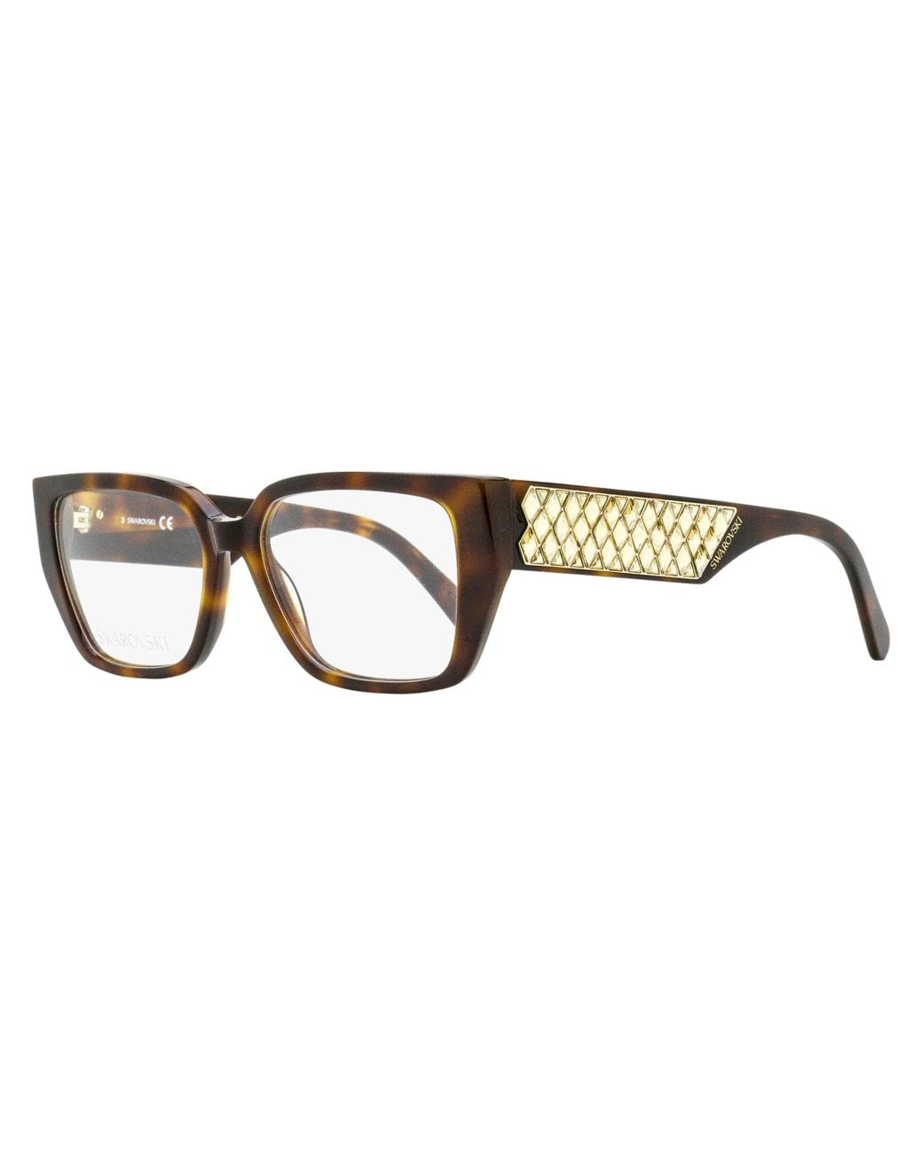 Swarovski Black Lattice Crystal Eyeglasses Sk5446 053 54Mm Plastic (Acetate)
