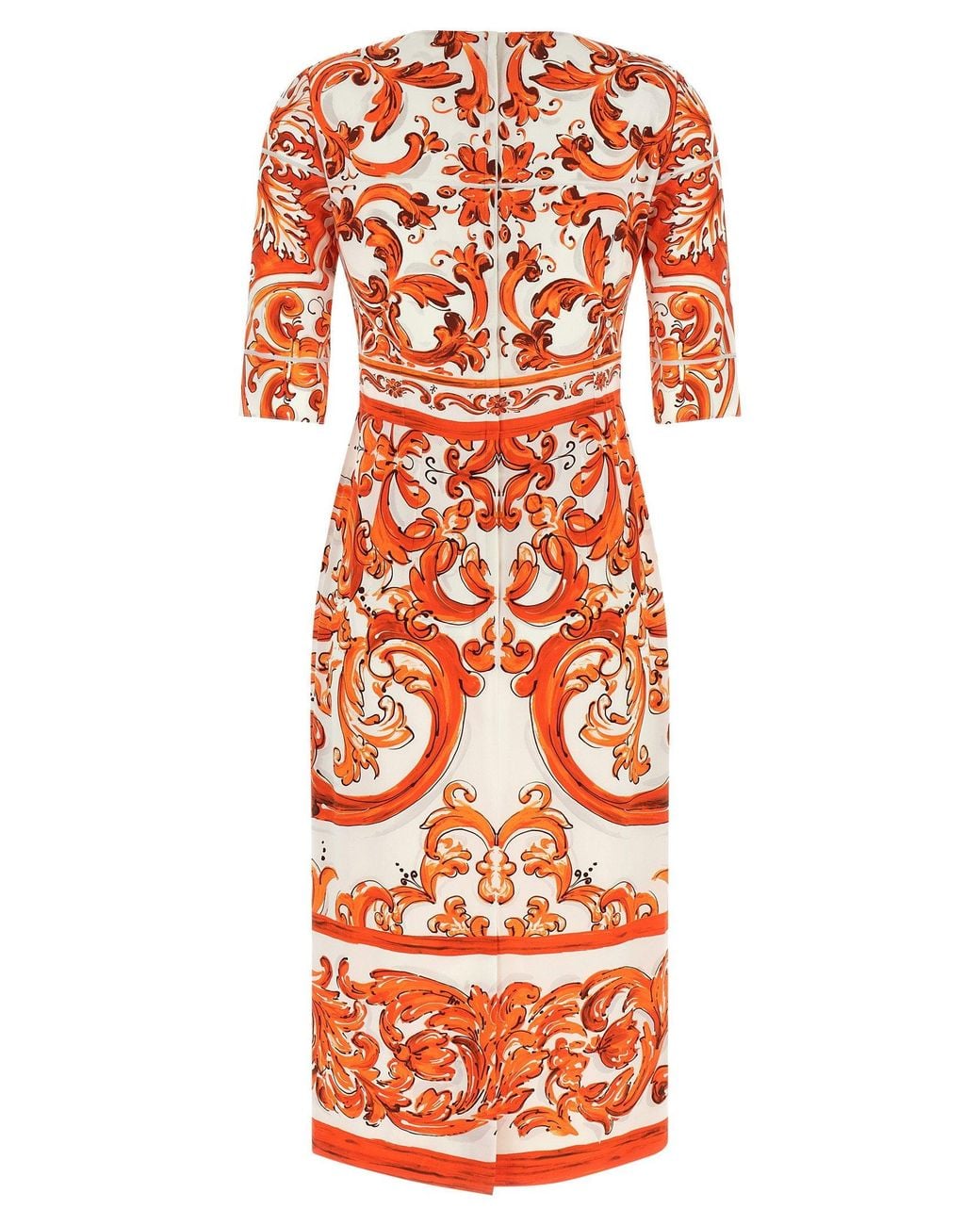 Dolce & Gabbana Orange Dolce & Gabbana Maiolica Dress