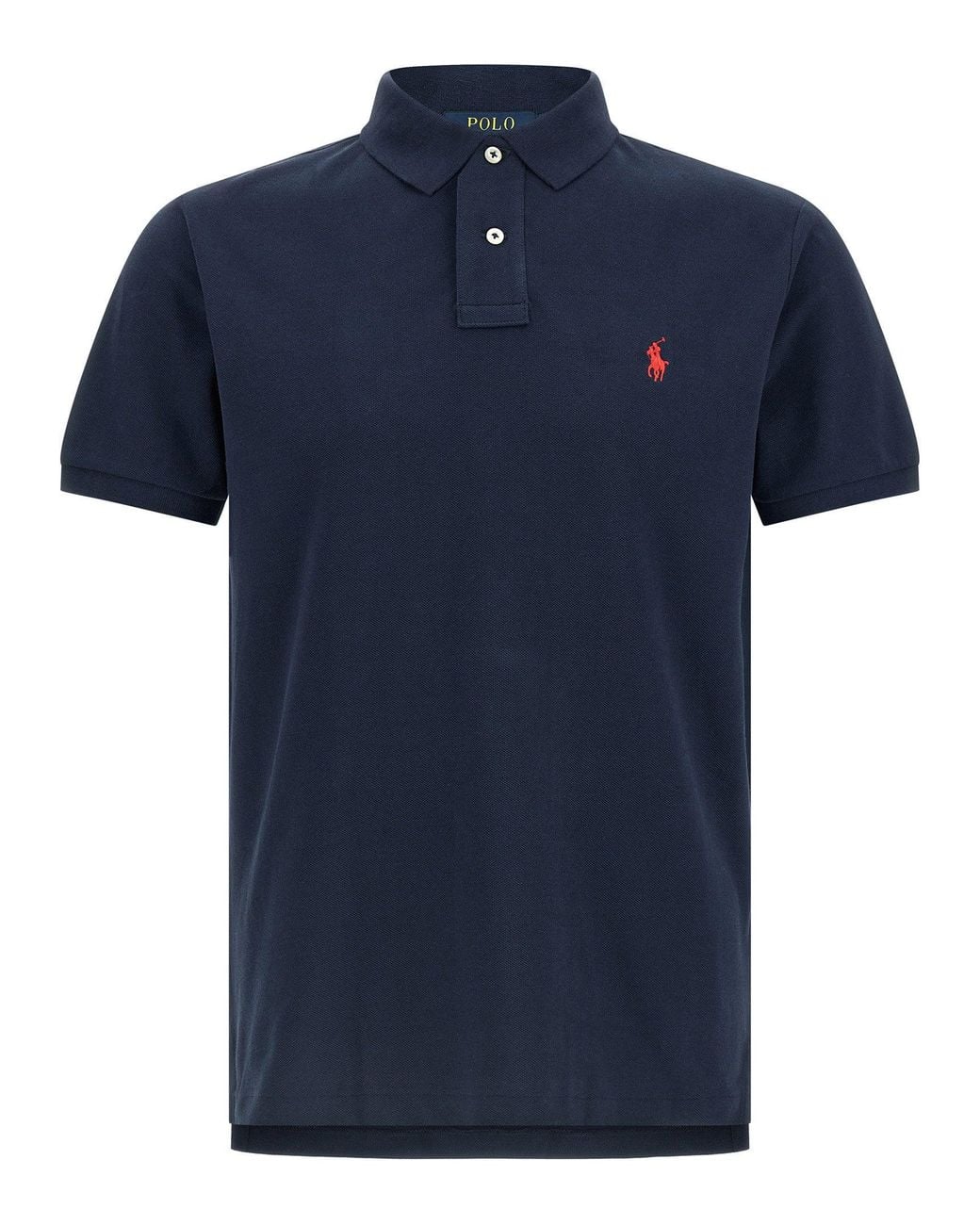 Polo Ralph Lauren Blue Logo-Embroidered Piqué Cotton Polo for men