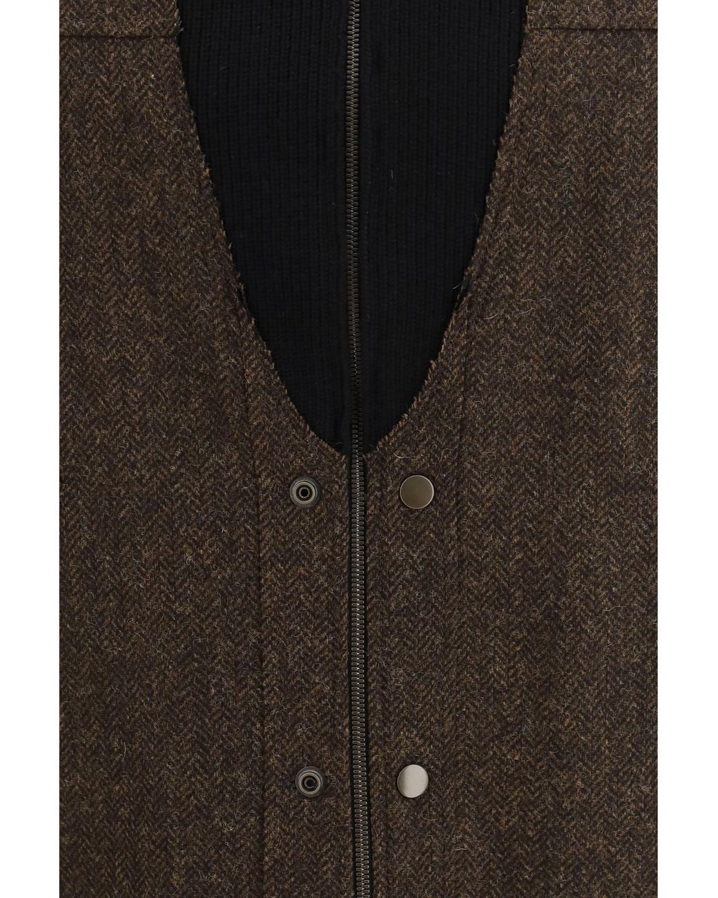 Maison Margiela Black Wool Zip Jacket With High Collar Merino for men