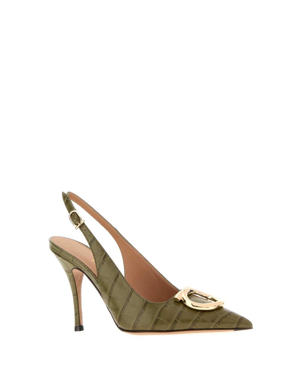 Ferragamo Metallic Leather Sara Pumps