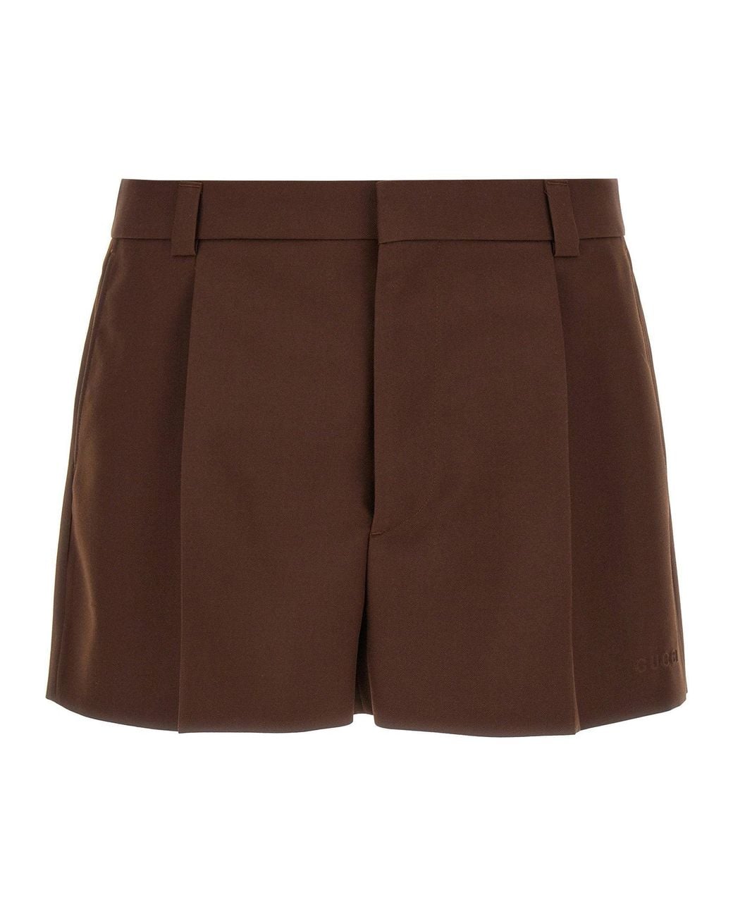 Gucci Brown Wool Twill Shorts