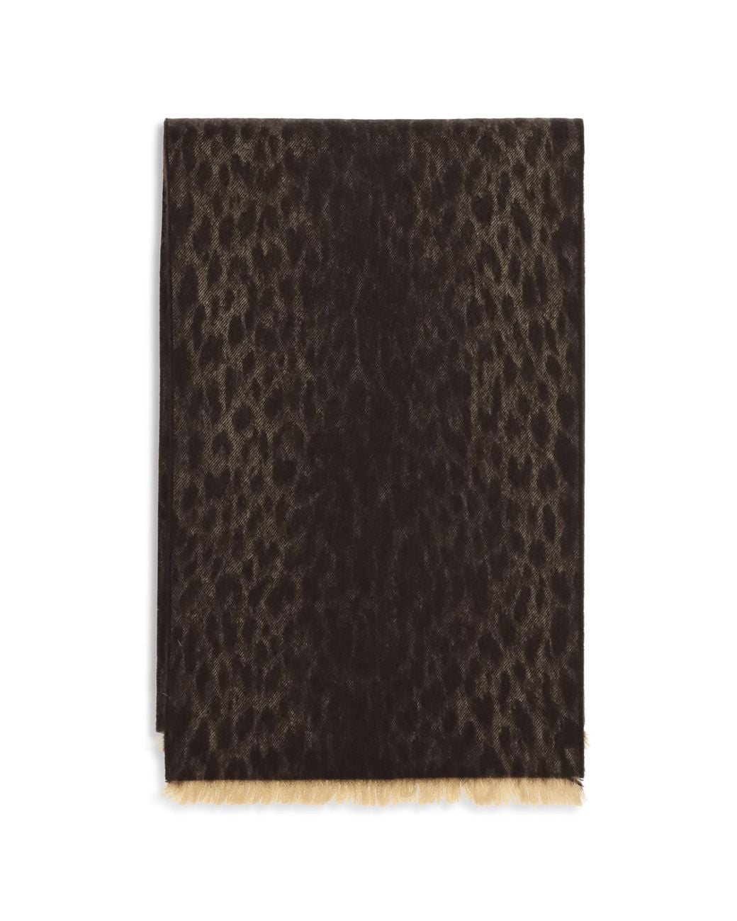 Gucci Black Leopard-Print Wool Scarf With Monogram Merino Ovis Aries Scarfs