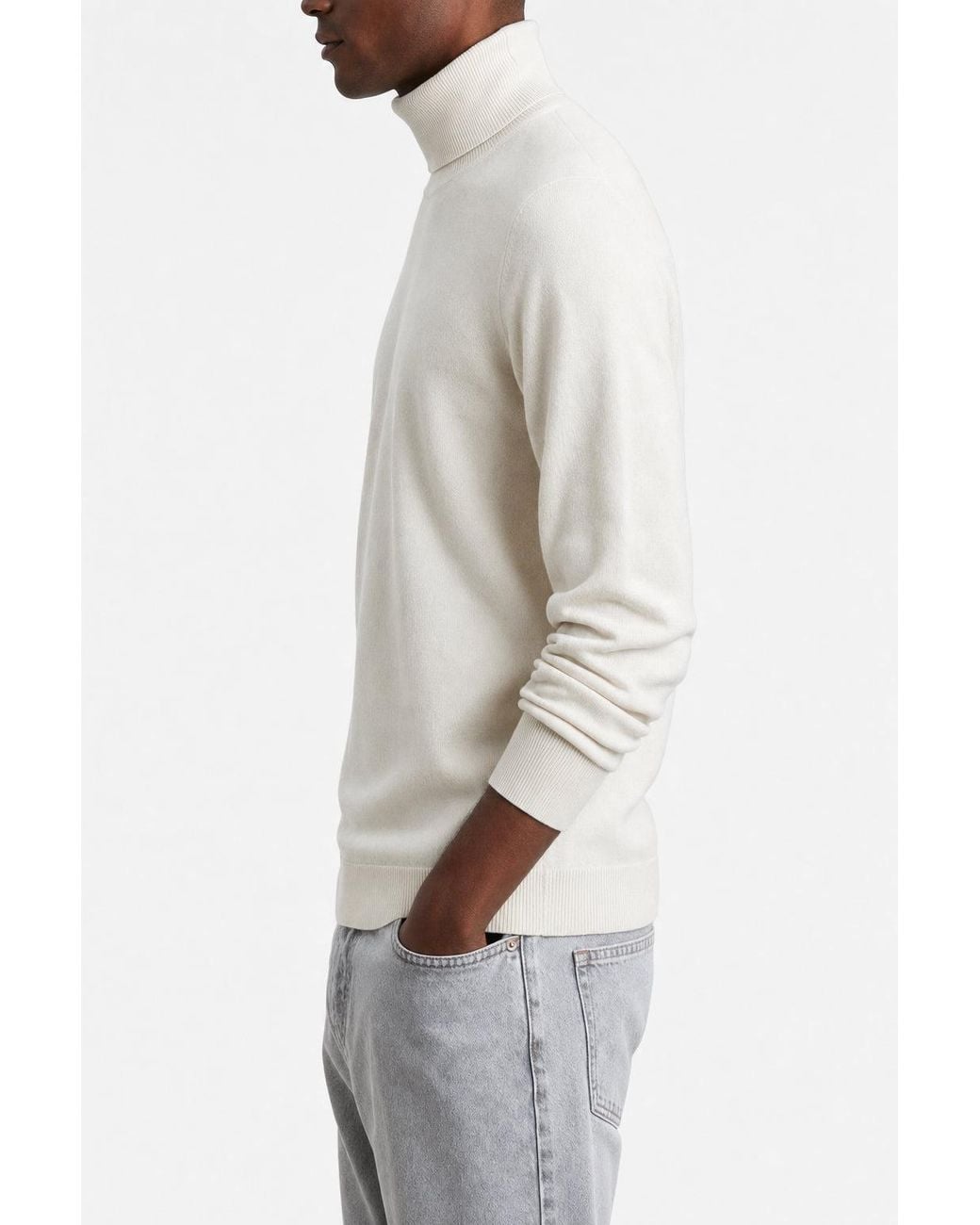 Brunello Cucinelli Gray Wool Turtleneck Sweater for men