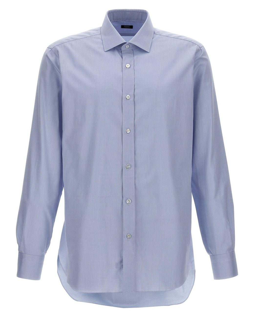 Barba Napoli Blue Textured Cotton Shirt
