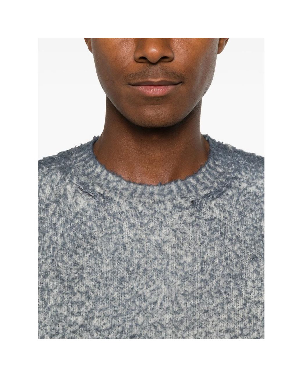 Avant Toi Gray Bouclé-Knit Crew-Neck Knitwear for men