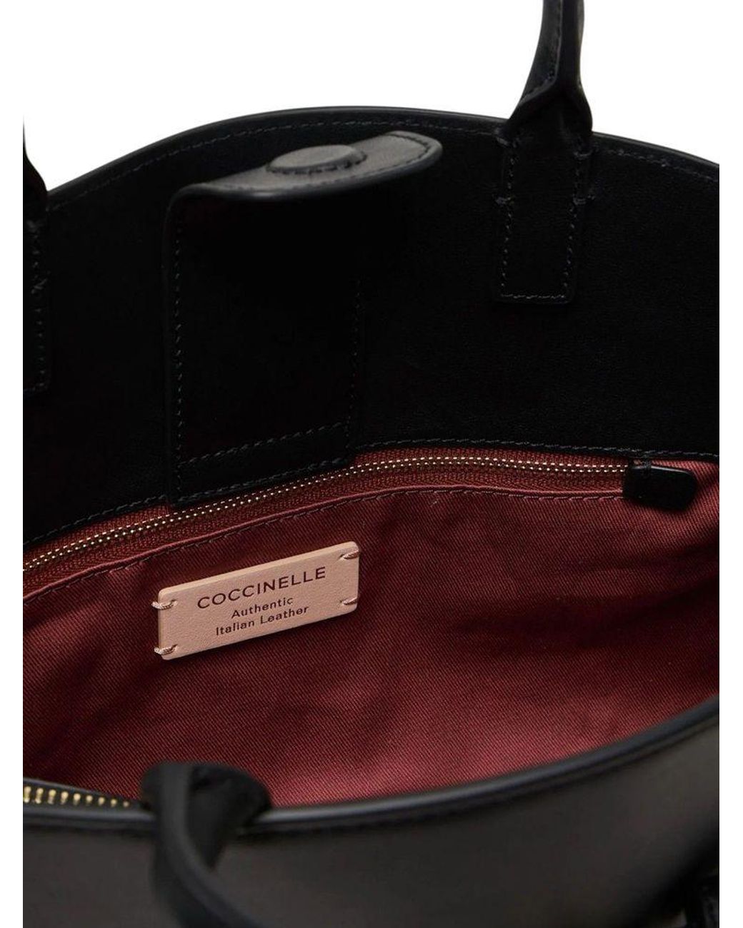 Coccinelle Black Top Handle Bag Smooth Leather