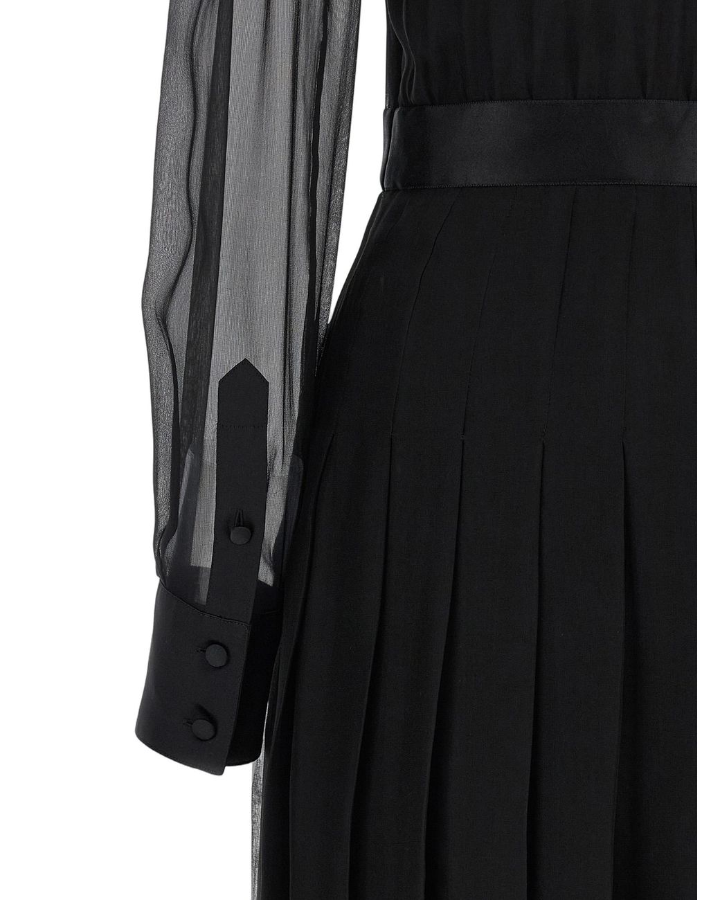 Dolce & Gabbana Black Dolce & Gabbana Semi-Transparent Silk Chiffon Dress