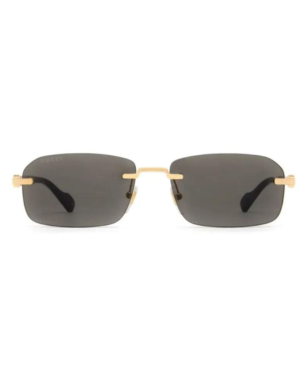 Gucci Gray Gucci Eyewear Gg1221S Rectangular Metal Sunglasses