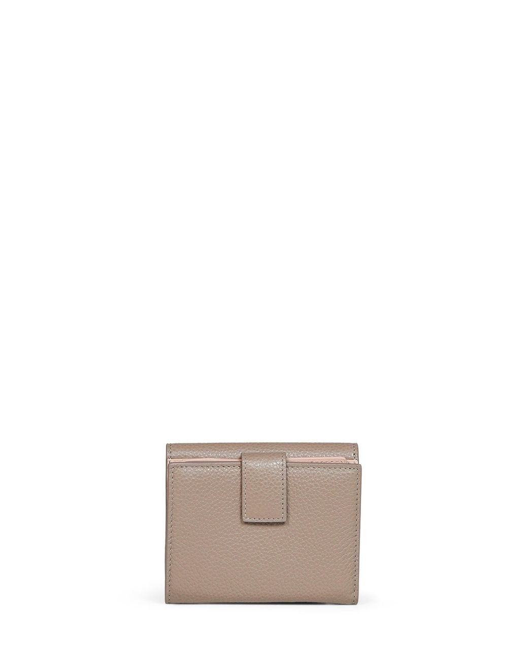 Ferragamo Gray Compact Wallet Gancini Calfskin Calf Leather & Purses