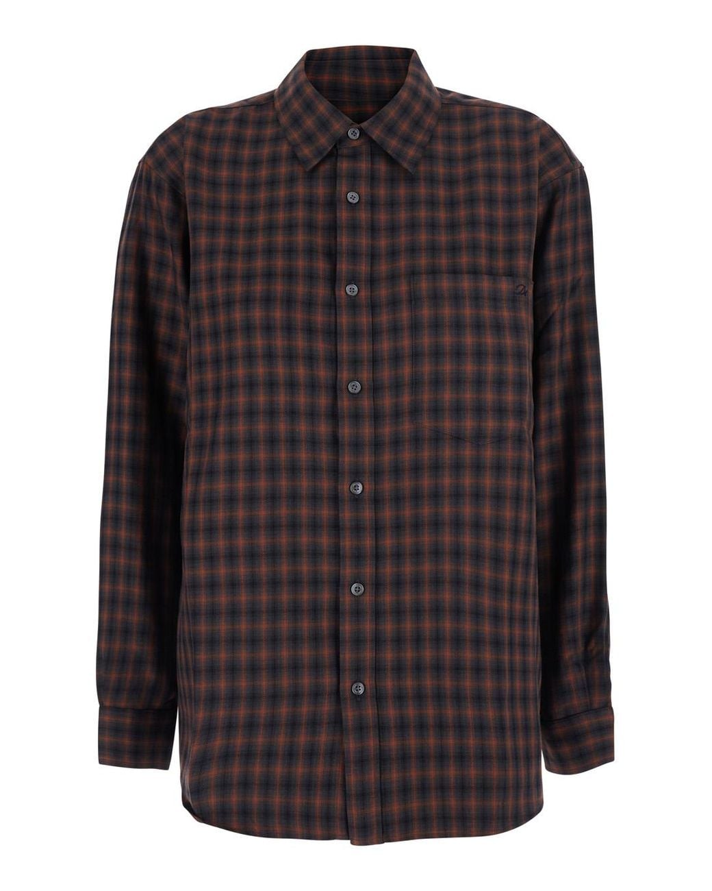 DUNST Black Check Flannel Shirt Polyester