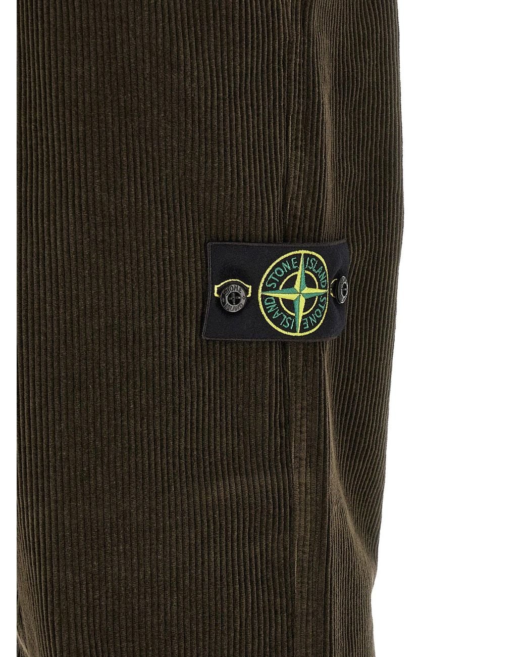 Stone Island Gray Organic Cotton Corduroy Trousers