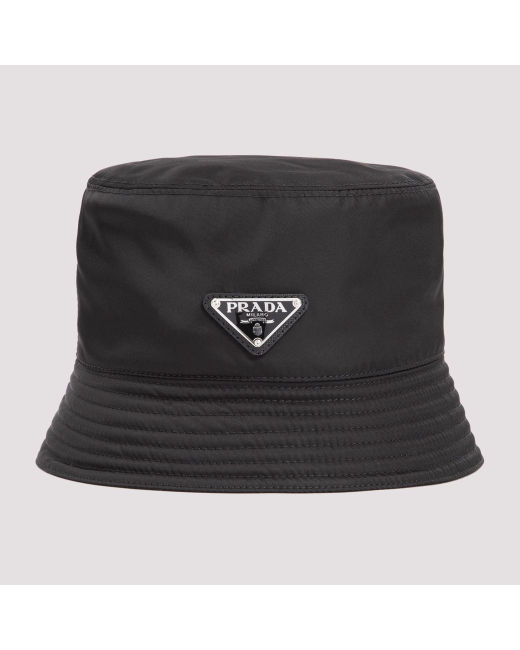 Prada Black Sleek Bucket Hat With Tonal Visor for men
