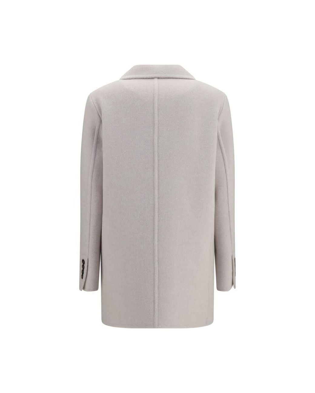 Brunello Cucinelli Gray Wool Oves Aries Full-Length Jacket Clothing