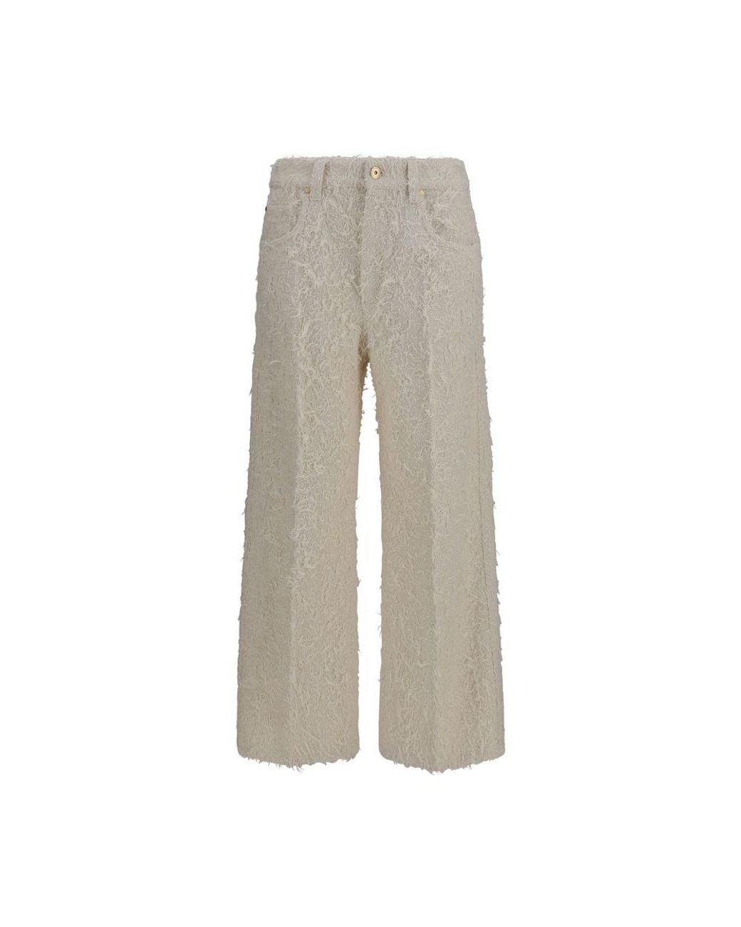 Brunello Cucinelli Gray Beige Cotton Cropped Pants