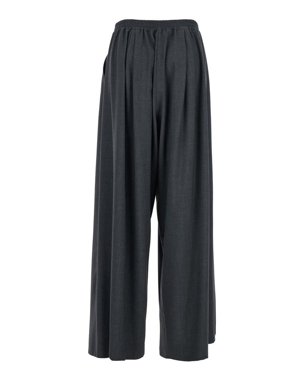 Le Plain Blue Pants With Semi-Elastic Waist And Oversize Design