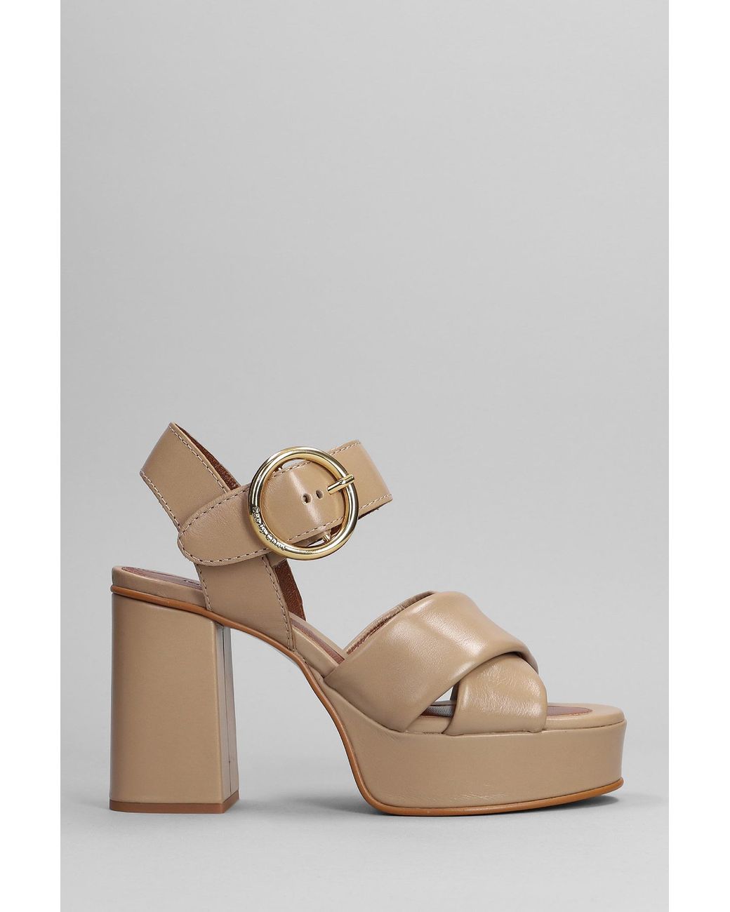 See By Chloé Lyna Sandals In Beige Leather in Natural | Lyst