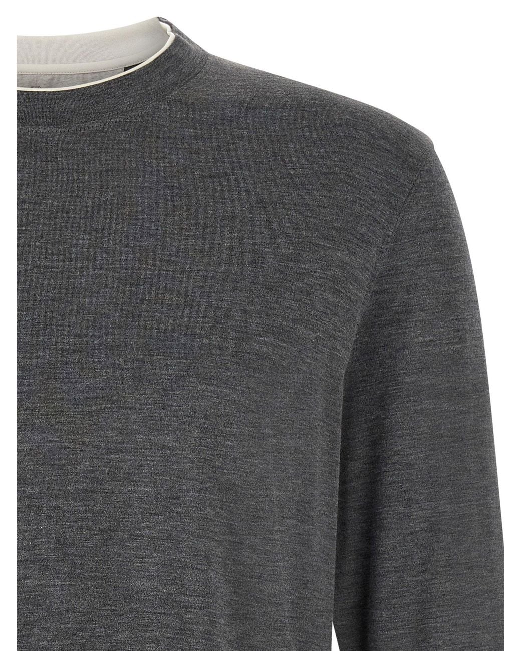 Brunello Cucinelli Gray Silk-Cotton Jersey T-Shirt