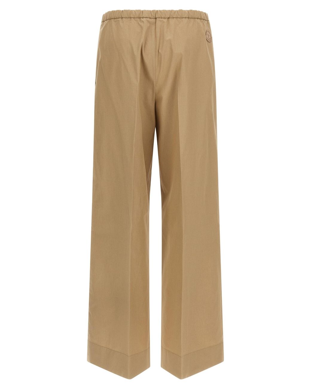 Moncler Natural Grosgrain Logo Patch Pants