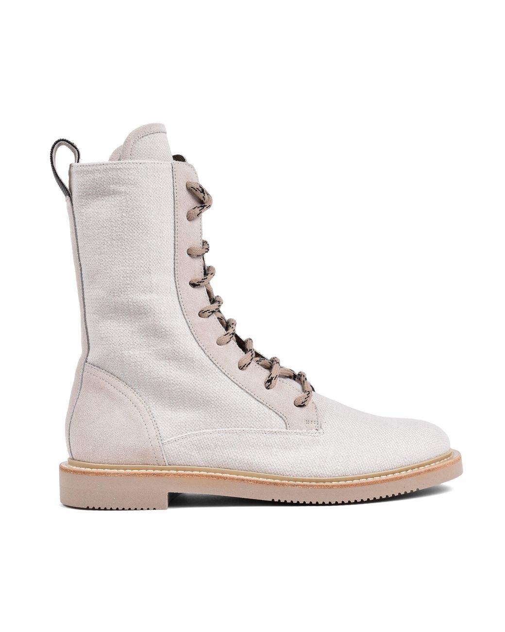 Brunello Cucinelli Multicolor Light Canvas Combat Boots
