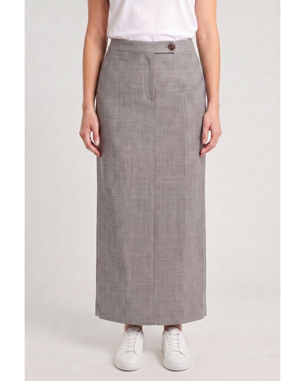 Brunello Cucinelli Brown Light Wool Pencil Skirt