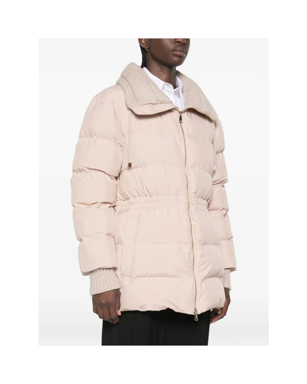 Fabiana Filippi Pink Padded Drawstring-Waist Jacket