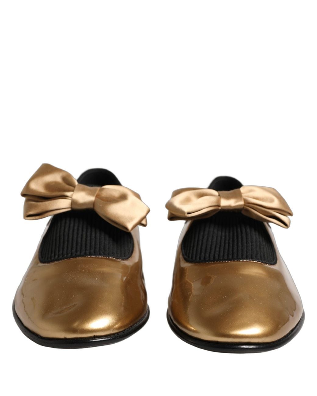 Dolce & Gabbana Black Leather Flats Loafers Shoes