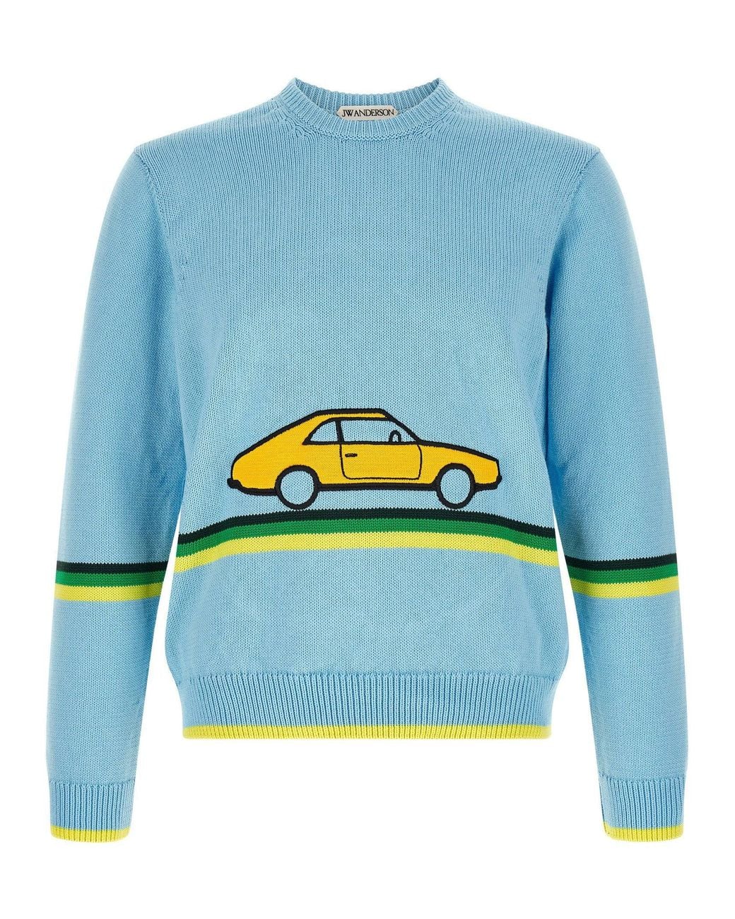 J.W. Anderson Blue Car Graphic Cotton Sweater
