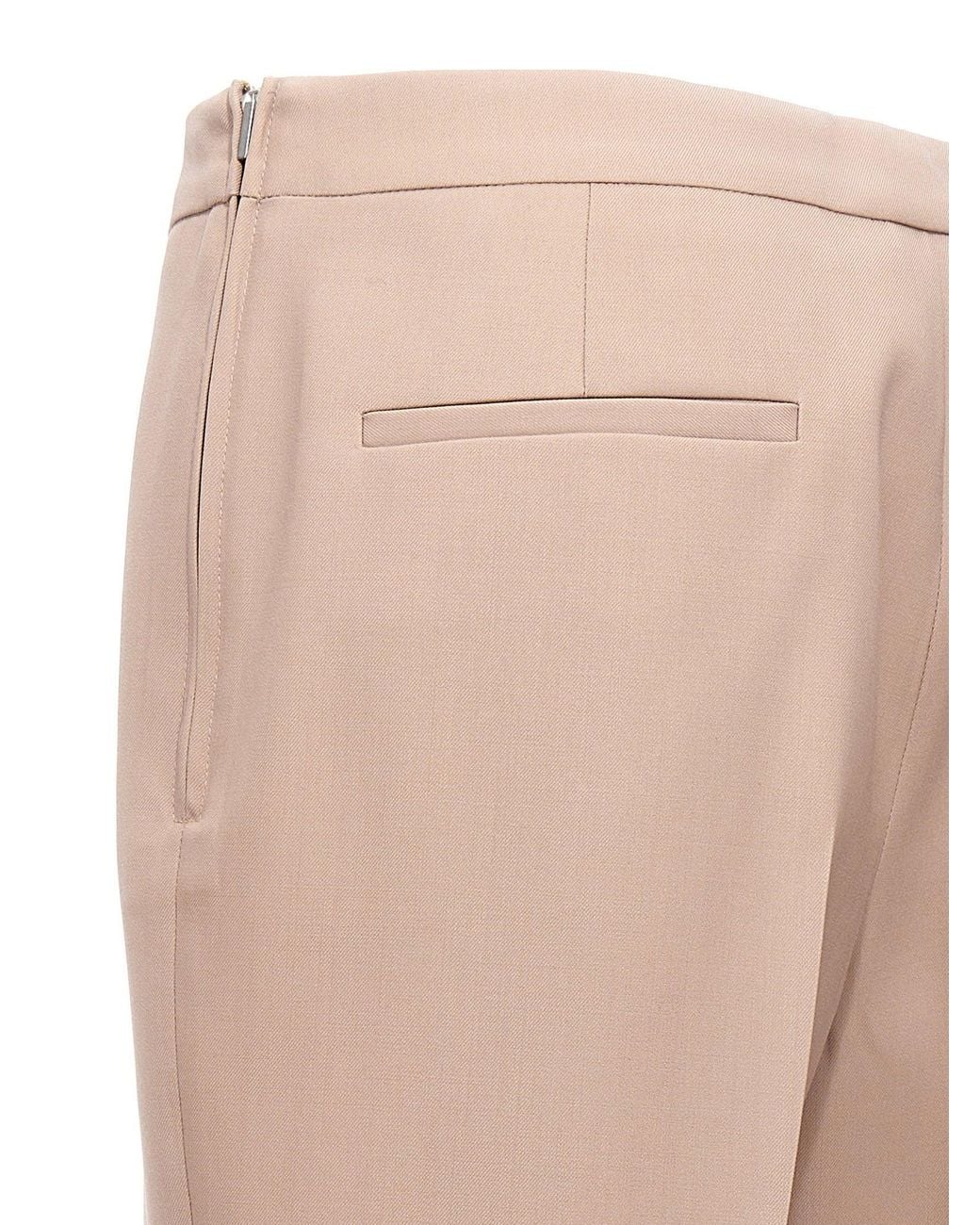 Jil Sander Natural Wool Pleated Trousers