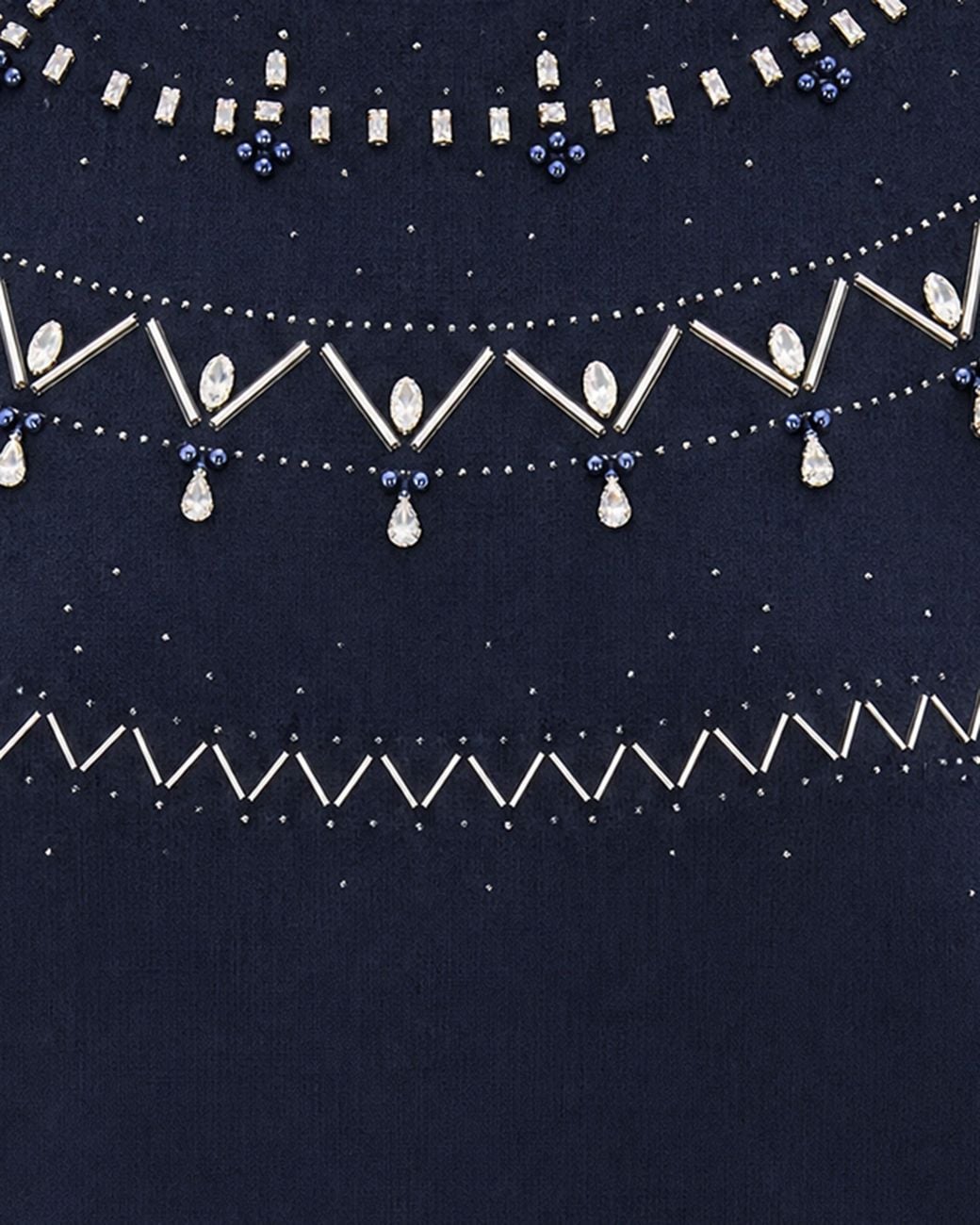 Liu Jo Blue Crystal-Embellished Knit Jumper Melange Wool Sweater