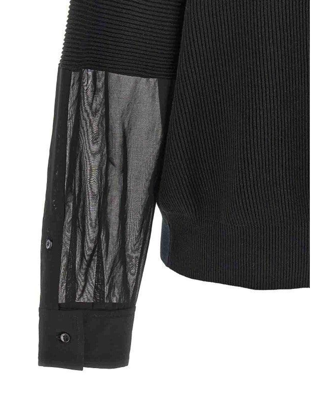 Brunello Cucinelli Black Ribbed Cotton Sweater