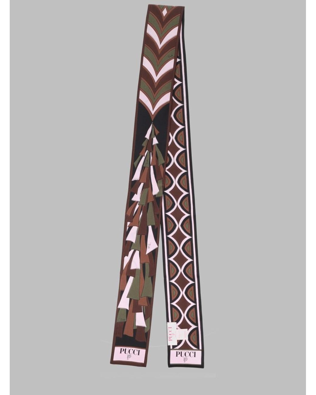 Emilio Pucci White Silk Printed Bandeau Scarf Scarfs