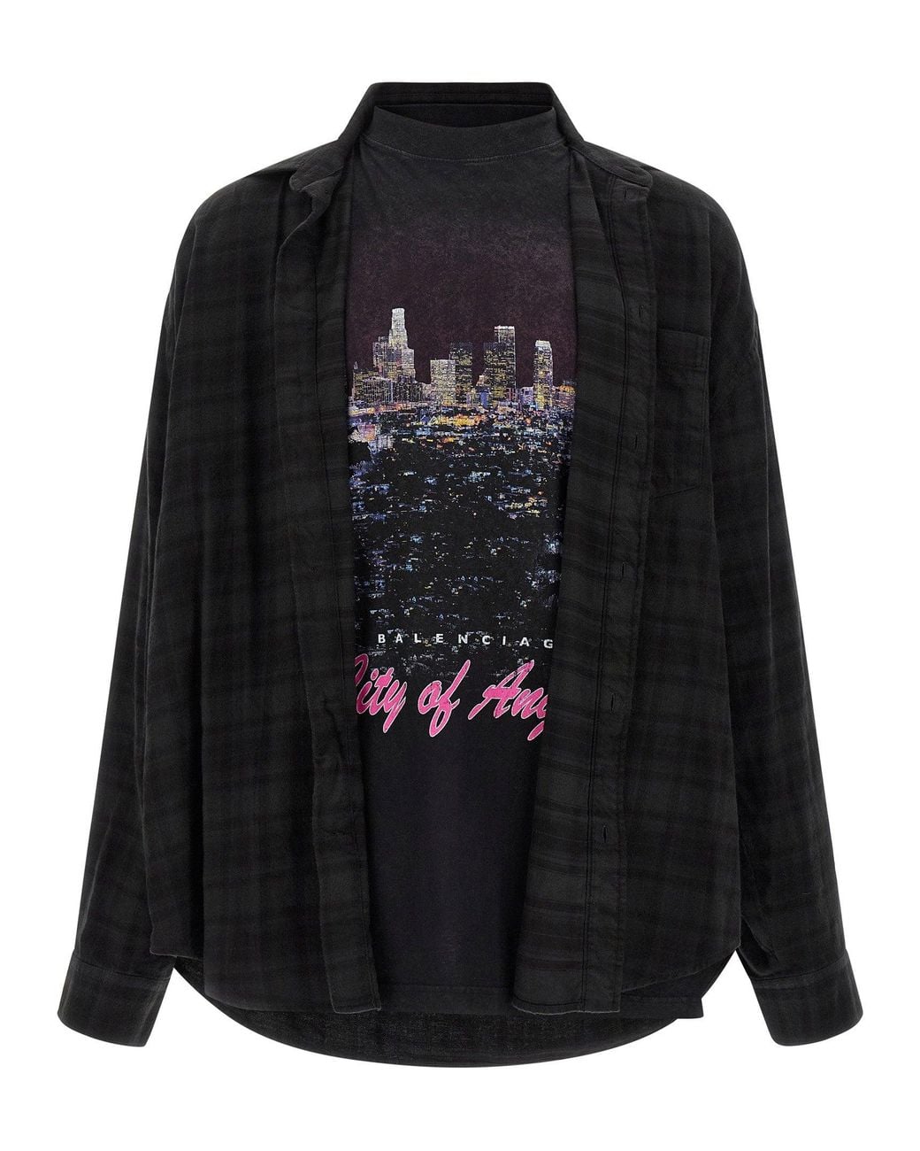 Balenciaga Black City Of Angels Print Shirt