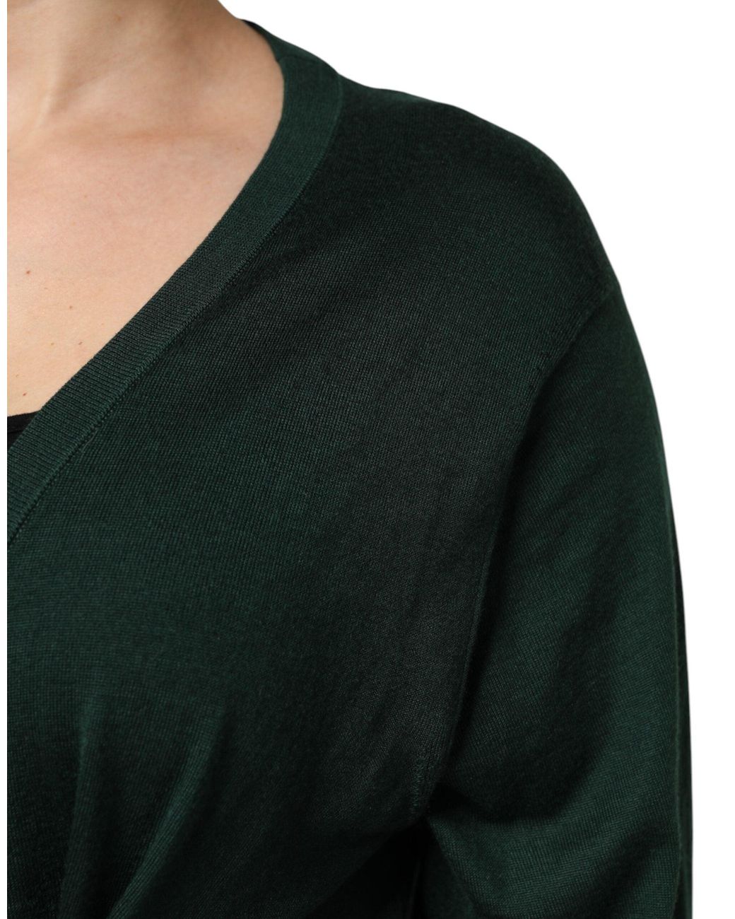 Dolce & Gabbana Dark Green Cashmere Silk Cardigan Sweater for men