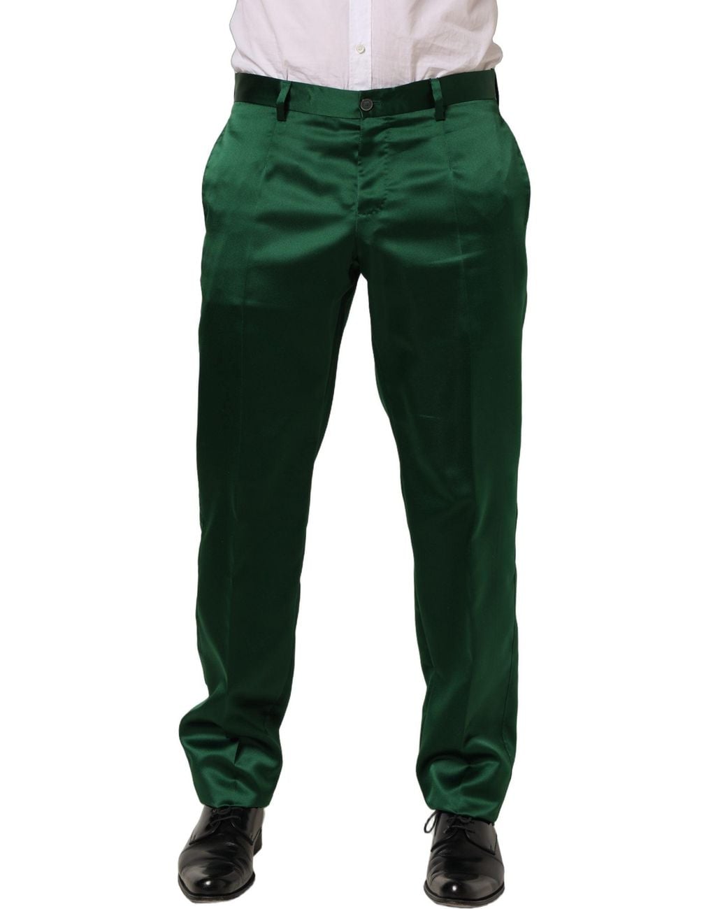 Dolce & Gabbana Green Dolce & Gabbana Tapered-Leg Dress Trousers for men