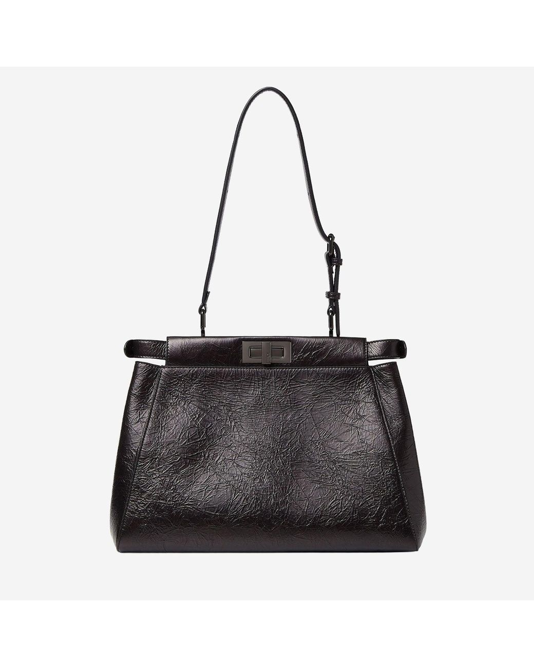 Fendi Black Shoulder Bag Peekaboo Soft Leather Calf