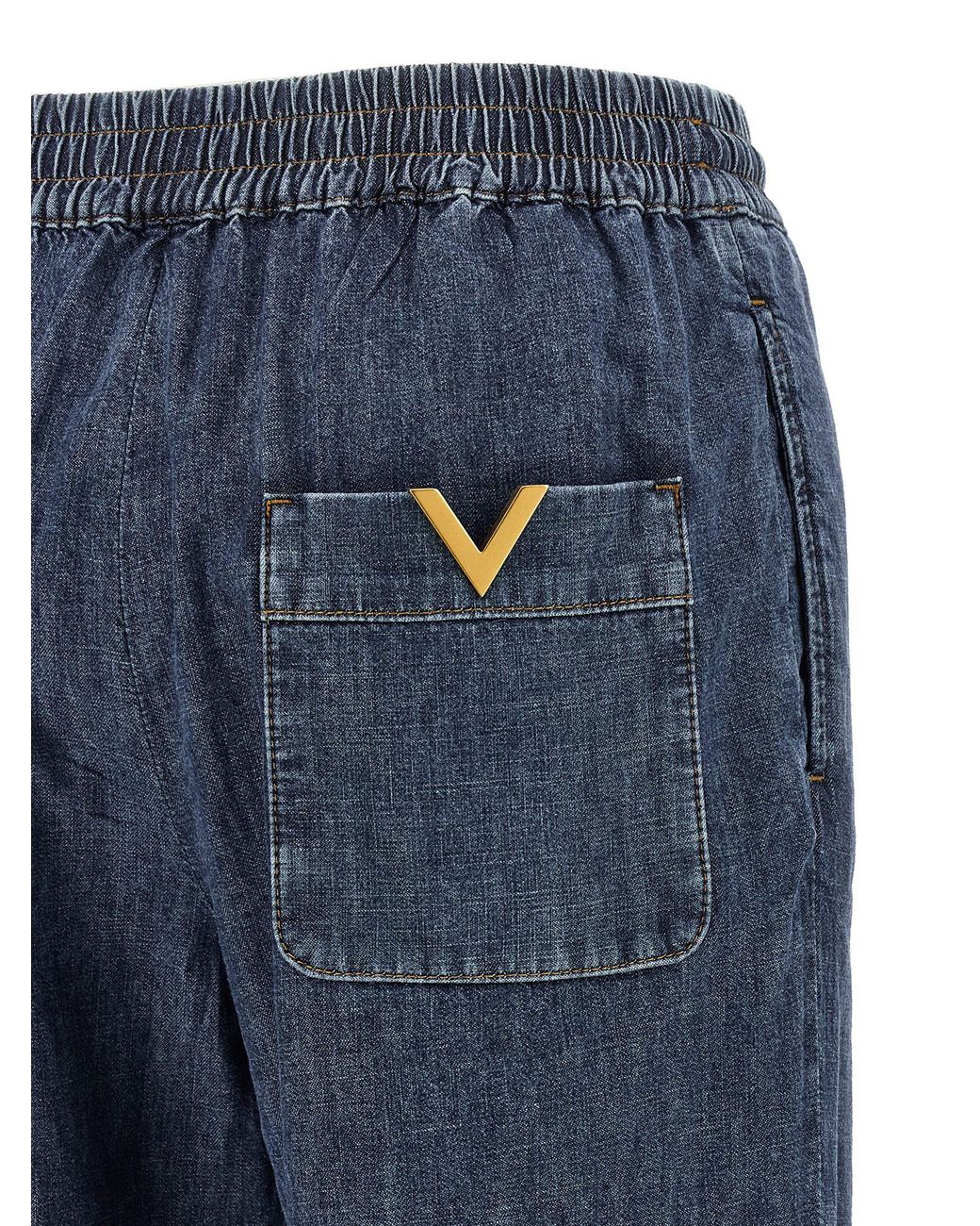 Valentino Garavani Blue Jeans Vgold Cotton