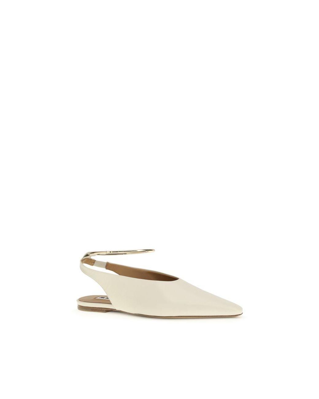 Jil Sander Natural Beige Goatskin Ballet Flats