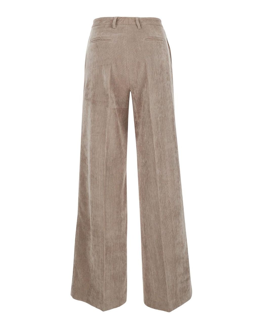 Le Plain Gray Corduroy Straight-Leg Pants Cotton Trousers