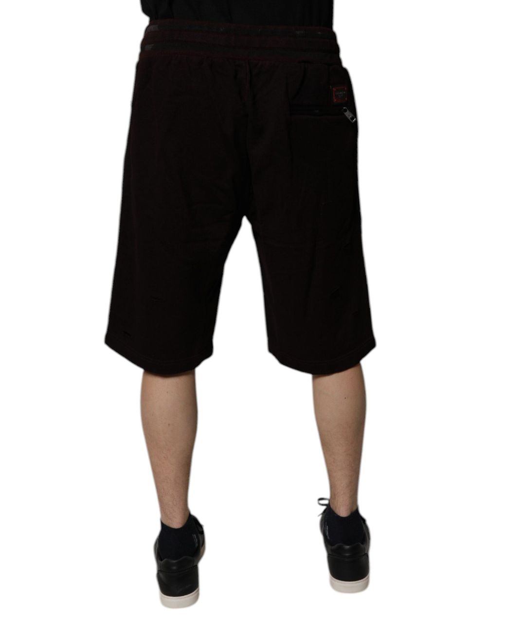 Dolce & Gabbana Black Cotton Logo Plaque Bermuda Shorts for men