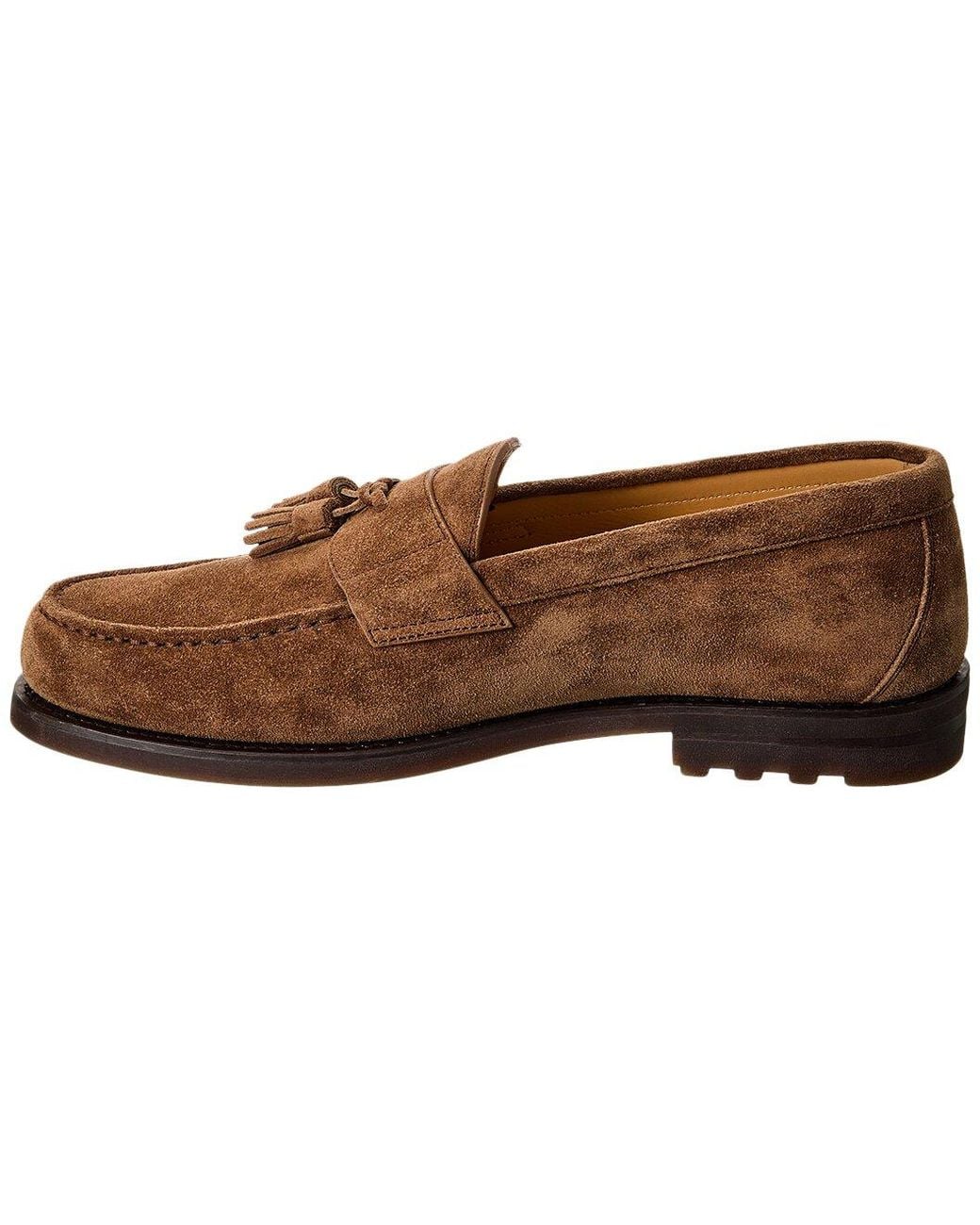 Brunello Cucinelli Brown Suede Tassel Loafer Shoe for men