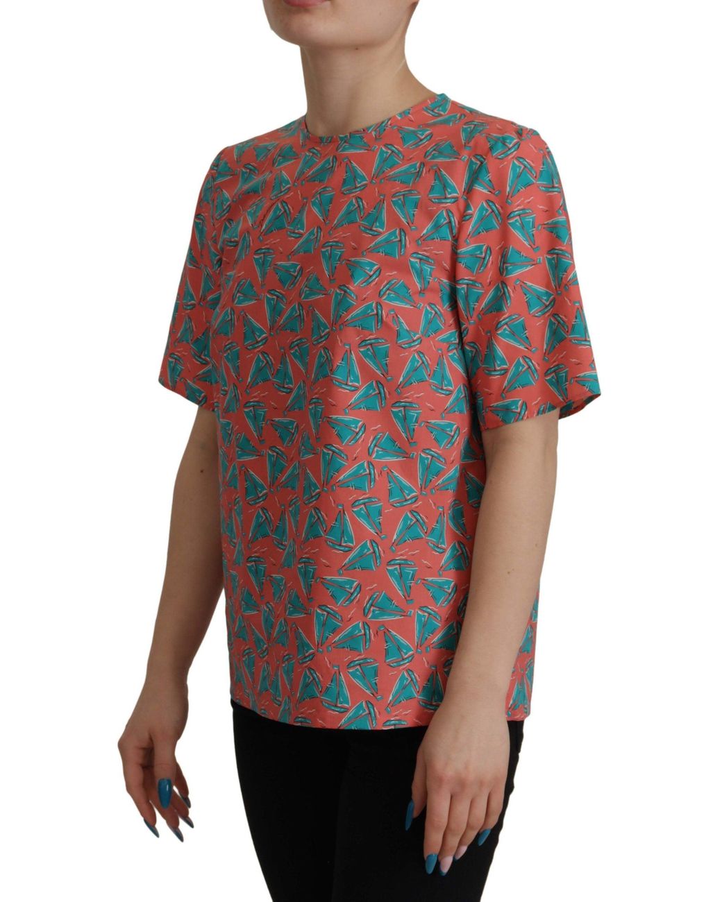 Dolce & Gabbana Black Dolce & Gabbana Sailboat Print Cotton T-Shirt