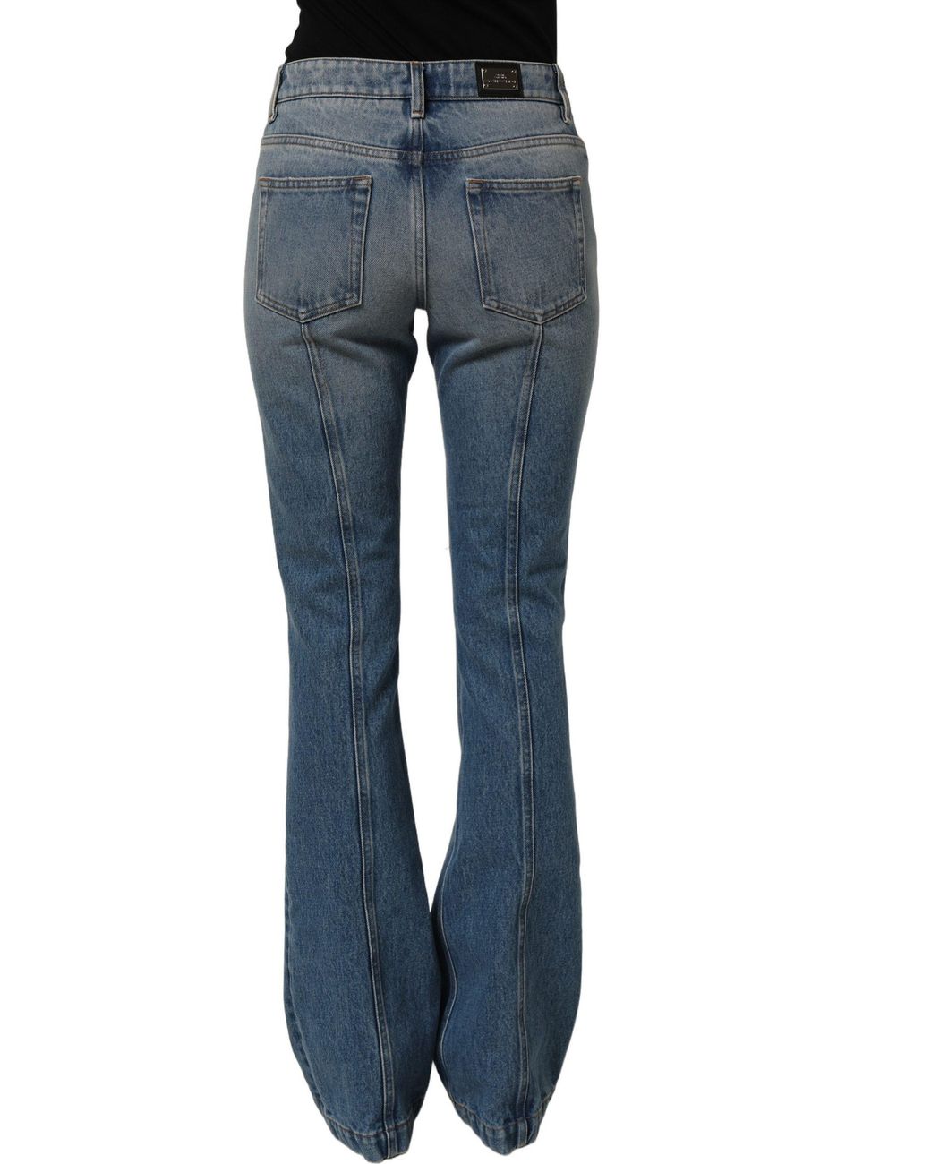 Dolce & Gabbana Blue Cotton Boot Cut Denim Trouser Jeans