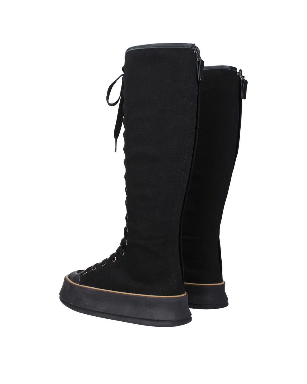 Max Mara Black Hightop Laceup Platform Boots
