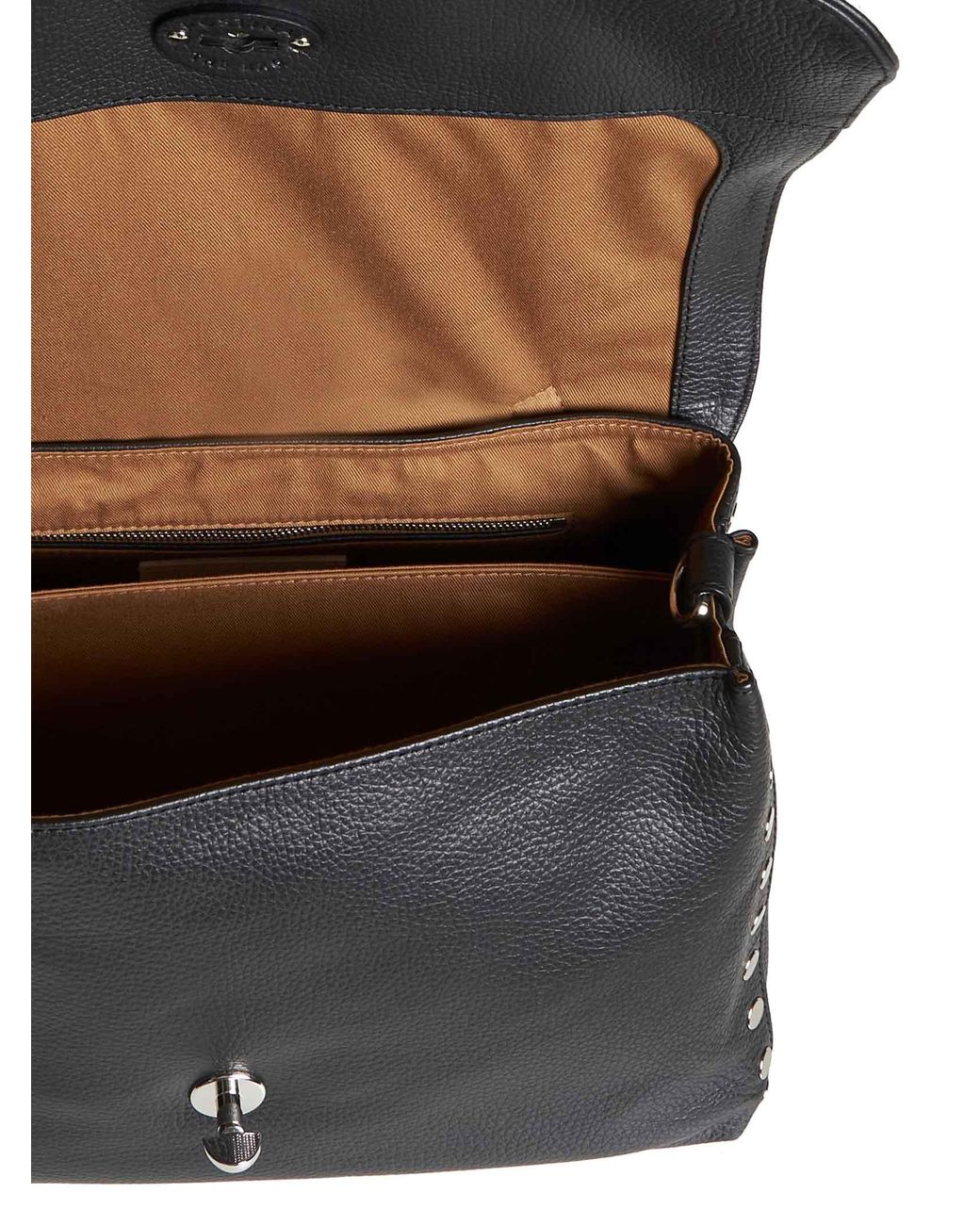Zanellato Black Medium Postina Daily Leather Bag