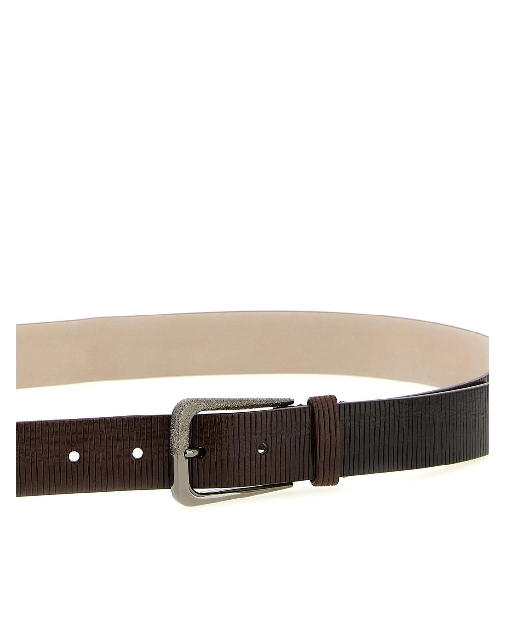 Brunello Cucinelli White Leather Regular Belt